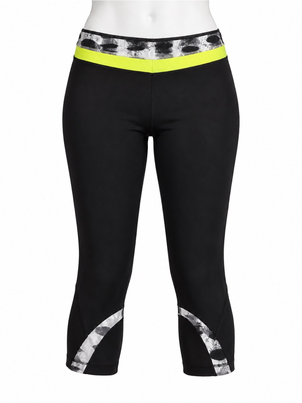 Size 6 Lululemon Women’s Run Inspire Crop II Black Seaside Dot Ray Running Leggi